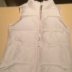 Girls White Down Vest